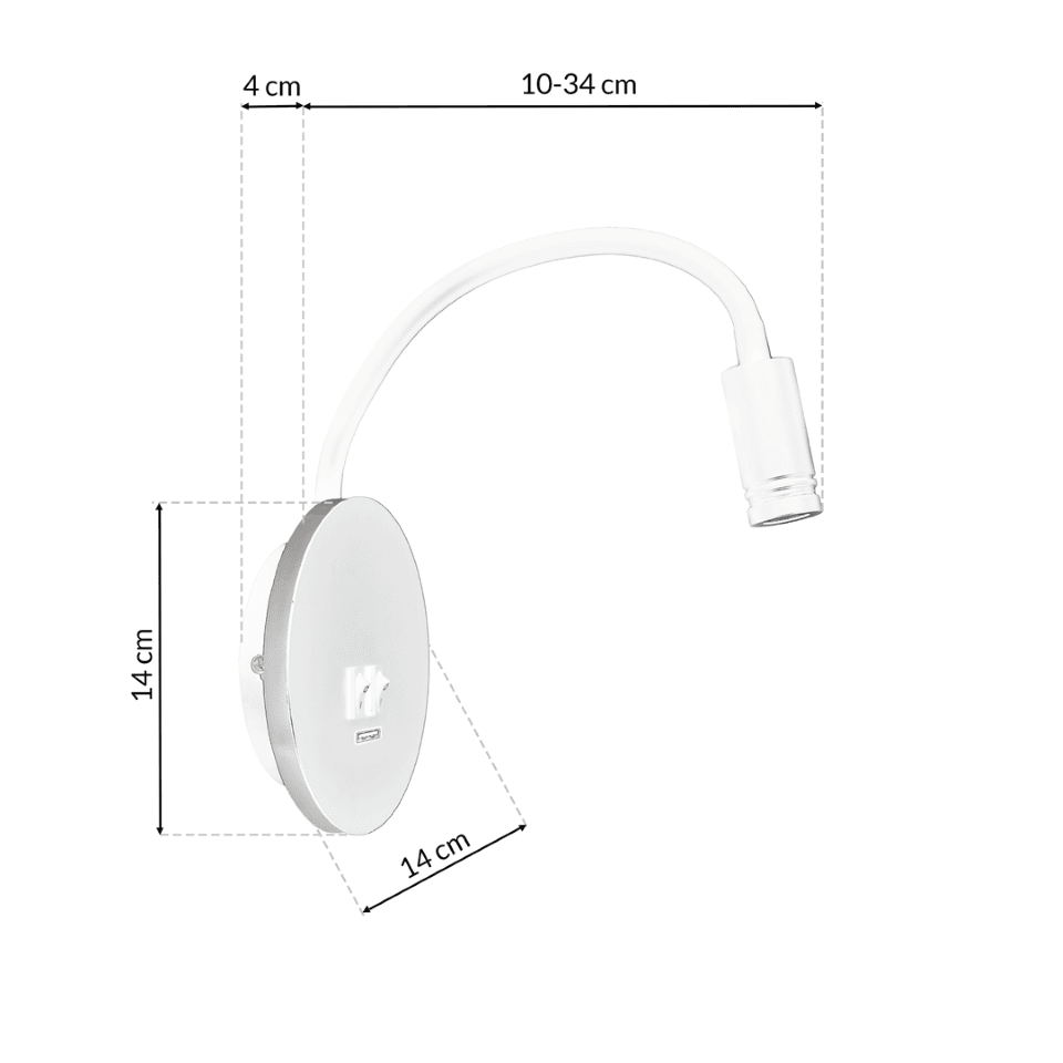 LED Απλίκα Τοίχου Base Στρογγυλό 8W Λευκό