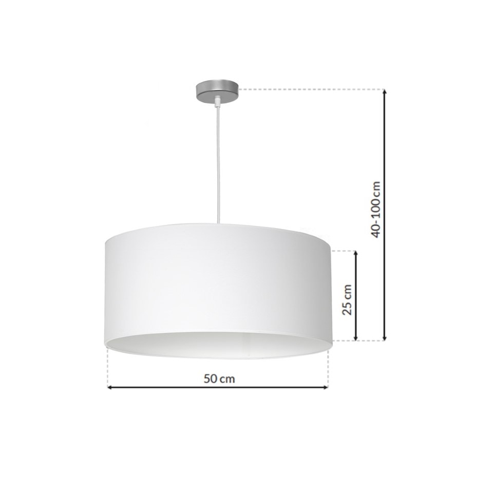 Pendant Lamp Casino with shade White Silver
