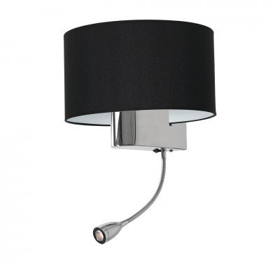 Wall Lamp Casino Hotel with shade Black Silver
