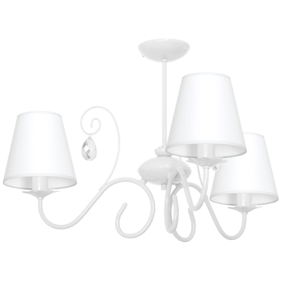 Kids Lamp White with White Lampshade 3 bulbs E14