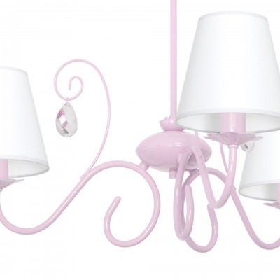 Kids Lamp Pink with White Lampshade 3 bulbs E14