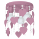 Παιδικό Φωτιστικό Οροφής CORAZON Μεταλλικό ροζ με καρδούλες και κρύσταλλα