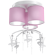 Παιδικό Φωτιστικό Οροφής Τρίφωτο με Καπέλο Ροζ BALETNIKA Υφασμα Ροζ με Μπαλαρίνες και κρύσταλλα Φ36cm