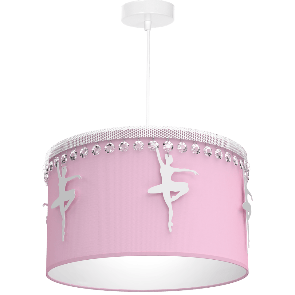 Παιδικό Κρεμαστό Καπέλο BALETNIKA Υφασμα Ροζ με Μπαλαρίνες και κρύσταλλα Φ37cm