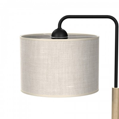 Table Lamp Atlanta with shade Black Natural Wood Color