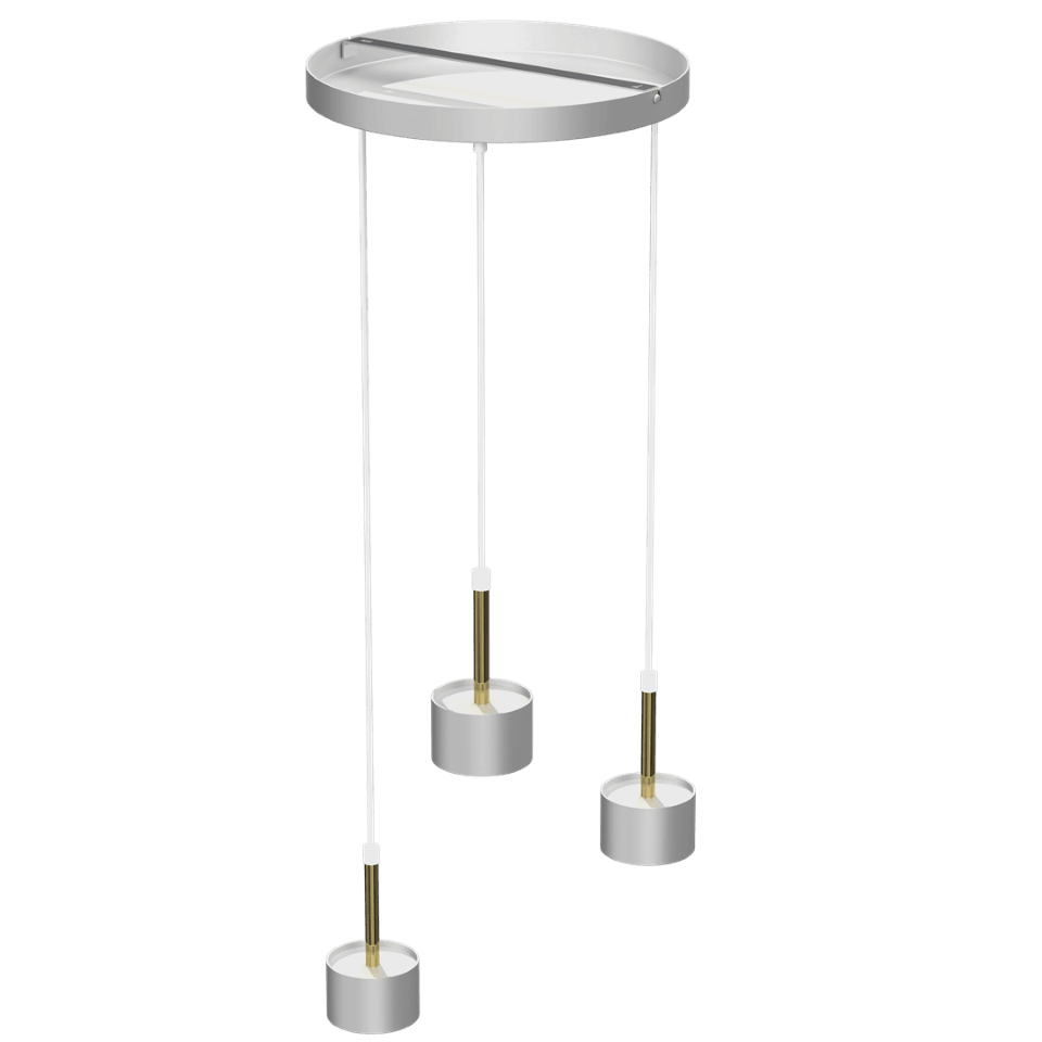 Multi-Light Pendant Lamp Arena with shade 3xGX53 Ø30cm White Gold