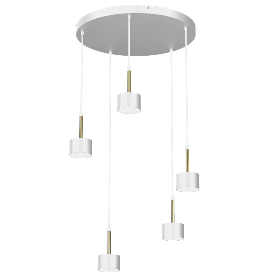 Multi-Light Pendant Lamp Arena with shade 5xGX53 Ø44cm White Gold