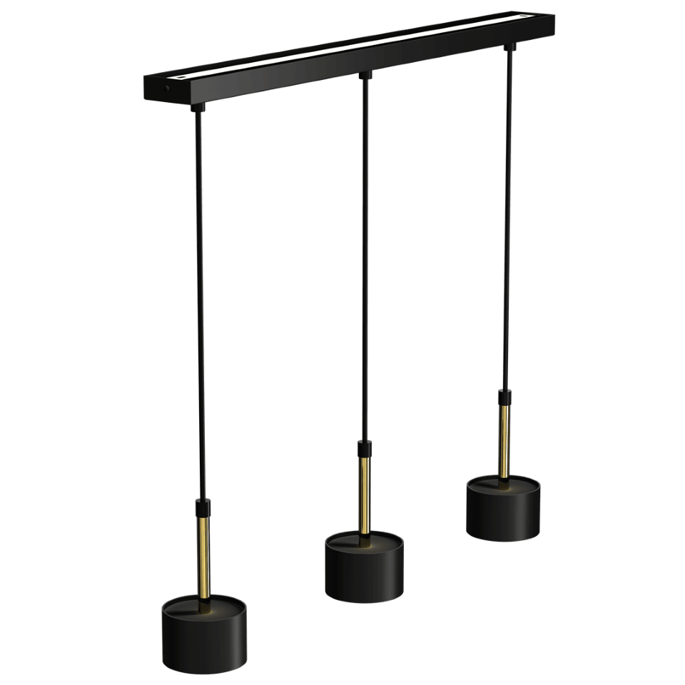 Multi-Light Pendant Lamp Arena with shade 3xGX53 Black Gold