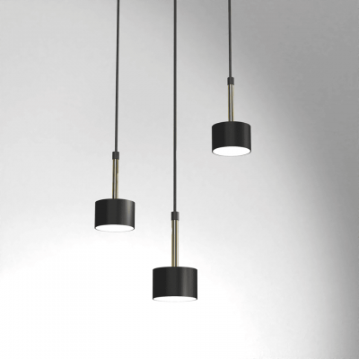 Multi-Light Pendant Lamp Arena with shade 3xGX53 Ø30cm Black Gold