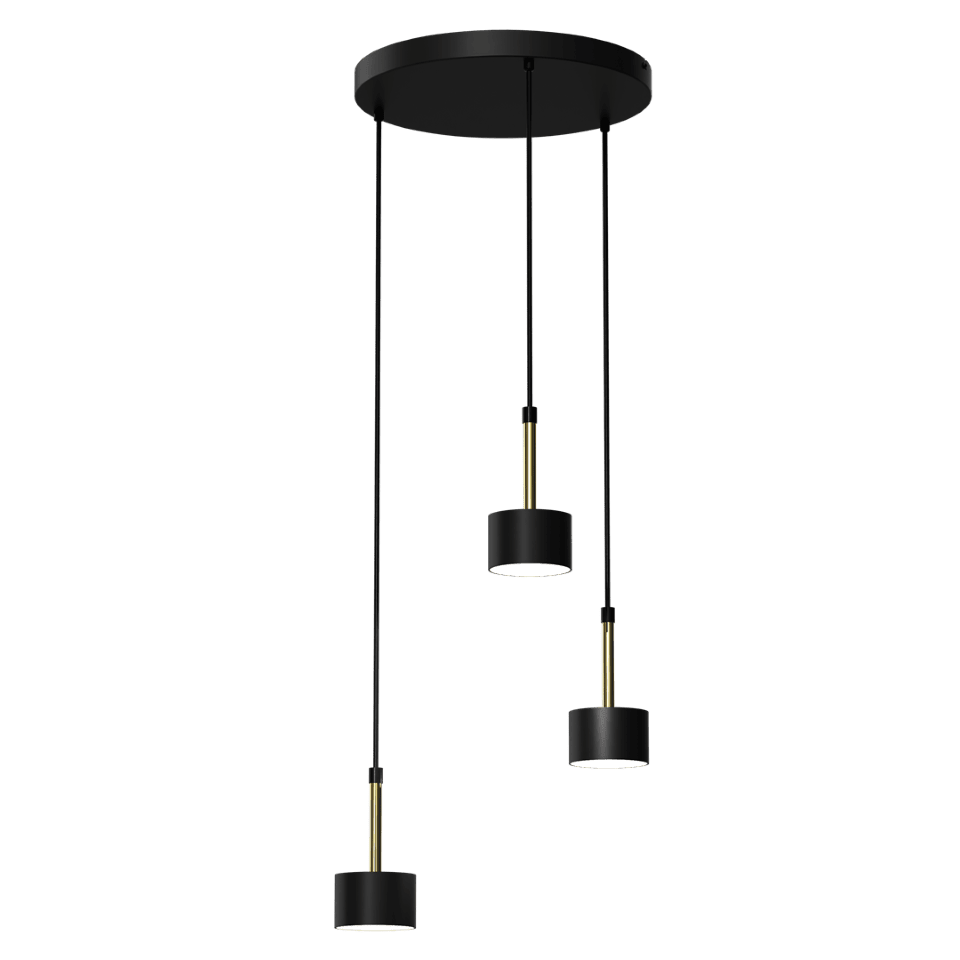 Multi-Light Pendant Lamp Arena with shade 3xGX53 Ø30cm Black Gold