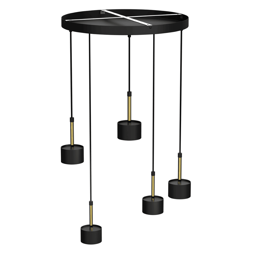 Multi-Light Pendant Lamp Arena with shade 5xGX53 Ø44cm Black Gold