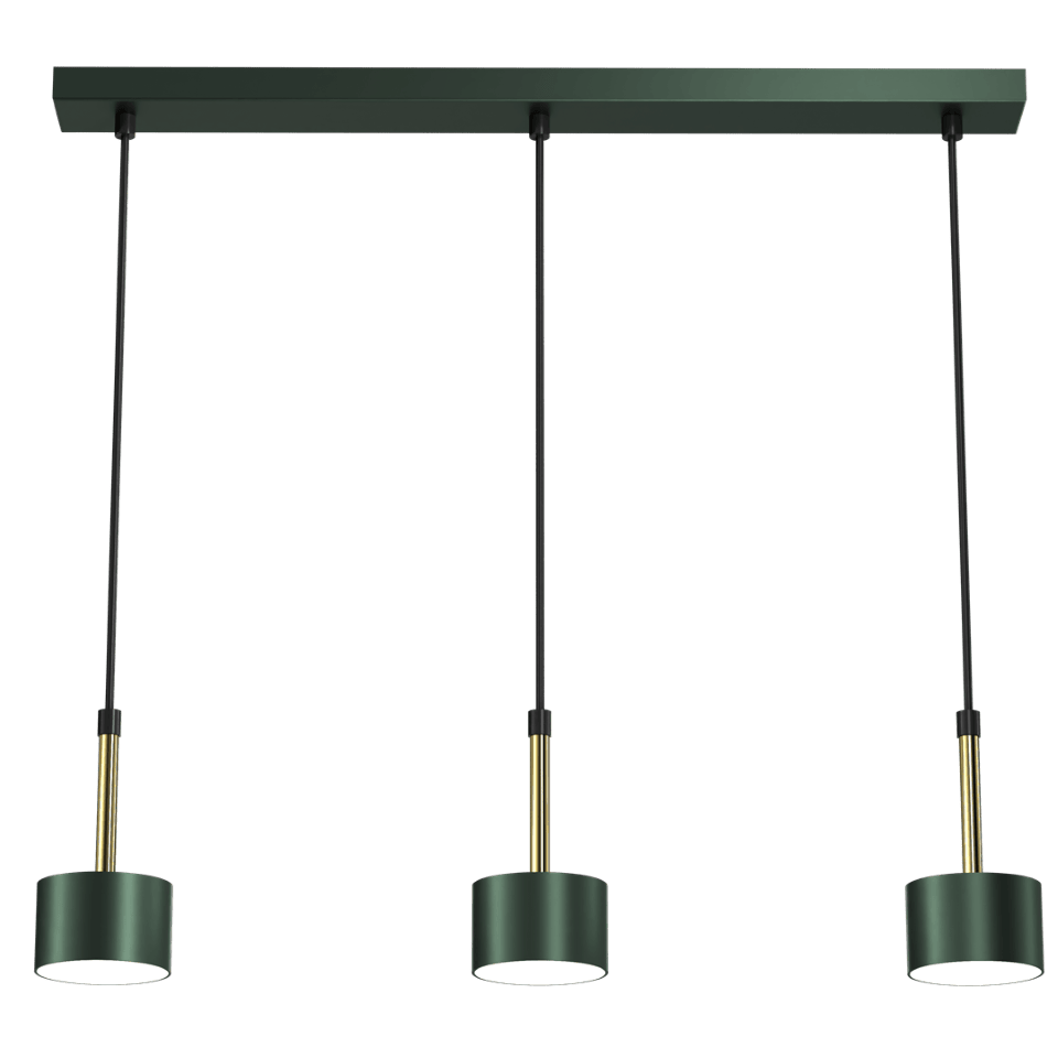 Multi-Light Pendant Lamp Arena with shade 3xGX53 Green Gold
