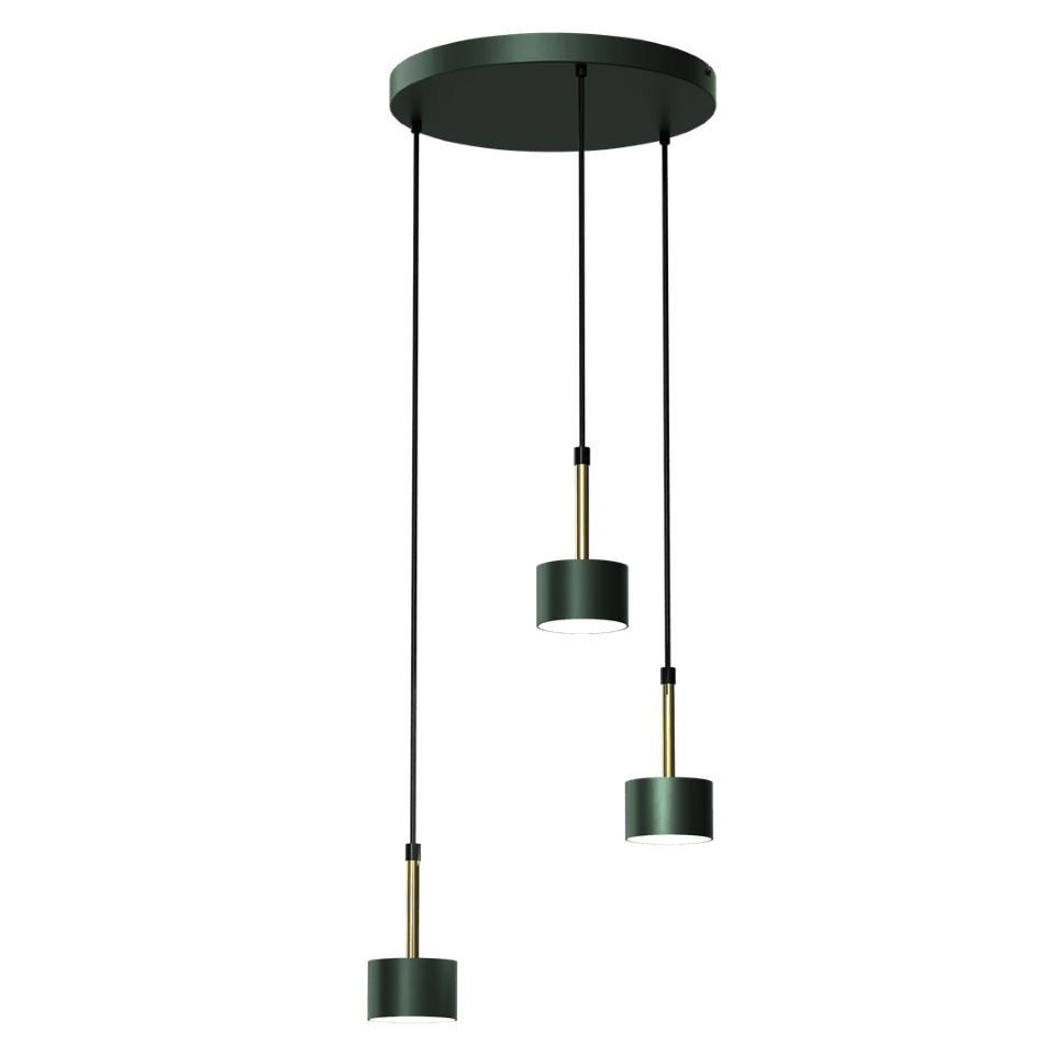 Multi-Light Pendant Lamp Arena with shade 3xGX53 Ø30cm Green Gold