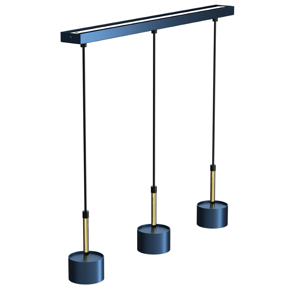Multi-Light Pendant Lamp Arena with shade 3xGX53 Blue Gold