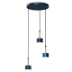 Multi-Light Pendant Lamp Arena with shade 3xGX53 Ø30cm Blue Gold