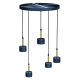 Multi-Light Pendant Lamp Arena with shade 5xGX53 Ø44cm Blue Gold