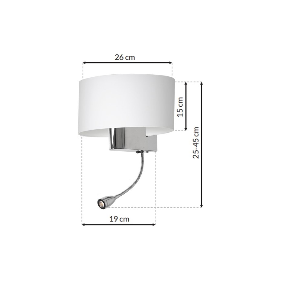 Wall Lamp Casino Hotel with shade White Silver