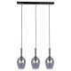 Multi-Light Pendant Lamp Lugano Smoked 3xE14 Black Silver