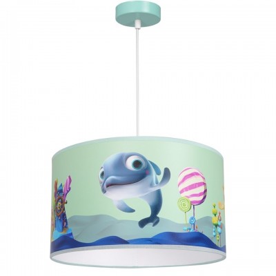 Children's Pendant Lamp Delfinka Finka with shade Blue