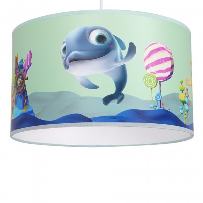 Children's Pendant Lamp Delfinka Finka with shade Blue