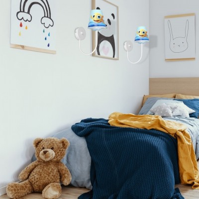 Children's Wall Lamp Rybka Minimini with shade 1xE14 Blue