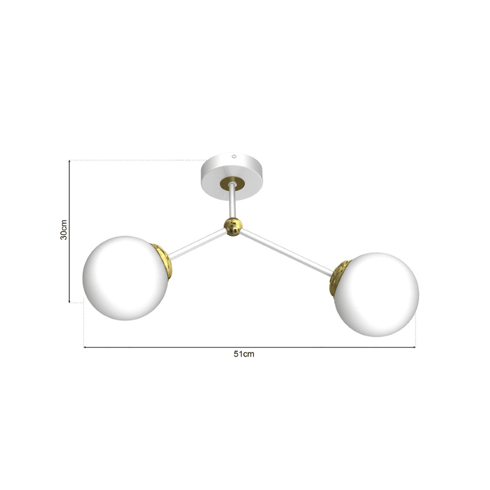 Multi-Light Ceiling Lamp Joy 2xE14 White Gold