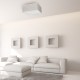 Multi-Light Ceiling Lamp Lino Biel with shade White Linen