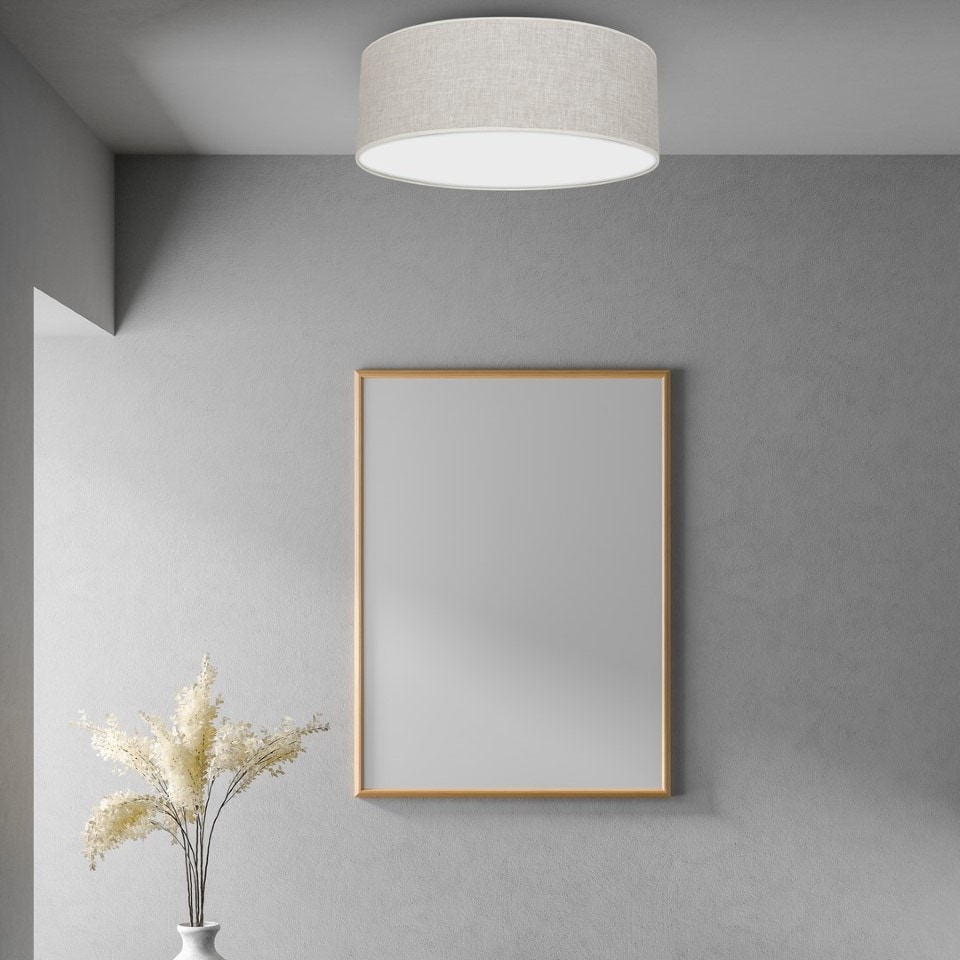 Multi-Light Ceiling Lamp Lino Biel with shade Ø50cm White Linen