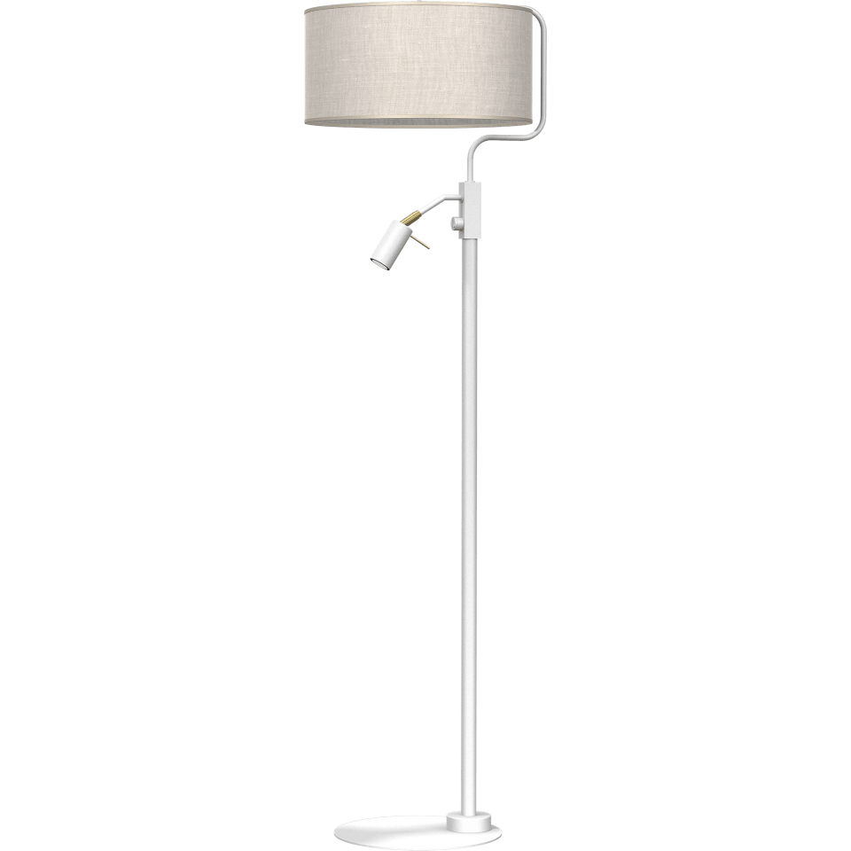 Floor Lamp Lino Biel Hotel with shade 150cm White Linen