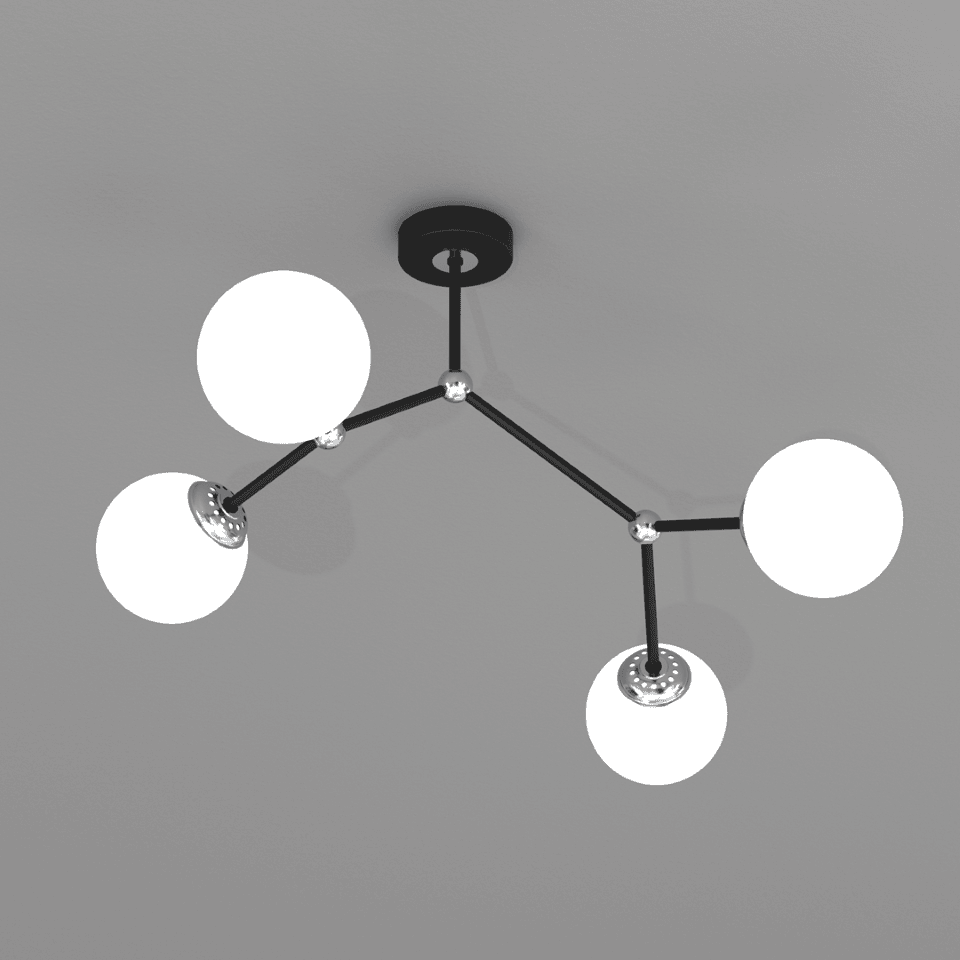 Multi-Light Ceiling Lamp Joy 4xE14 Black Silver