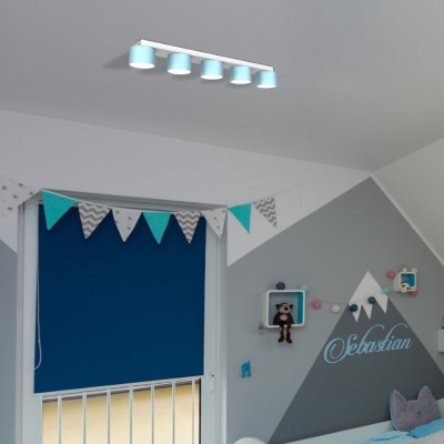 Children's Multi-Light Ceiling Lamp Dixie with shade 60cm Blue White