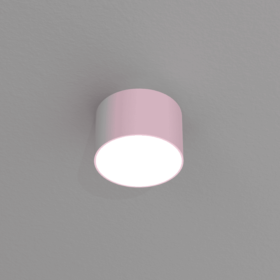 Childrens Ceiling Lamp Dixie with shade 8cm Pink White