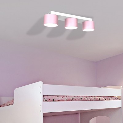 Children's Multi-Light Ceiling Lamp Dixie with shade 34cm Pink White