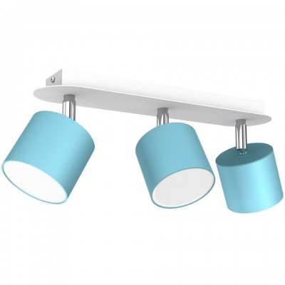 Children's Multi-Light Ceiling Lamp Dixie Adjustable with shade 34cm Blue White