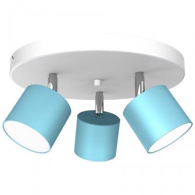 Children's Multi-Light Ceiling Lamp Dixie Adjustable with shade Ø29cm Blue White