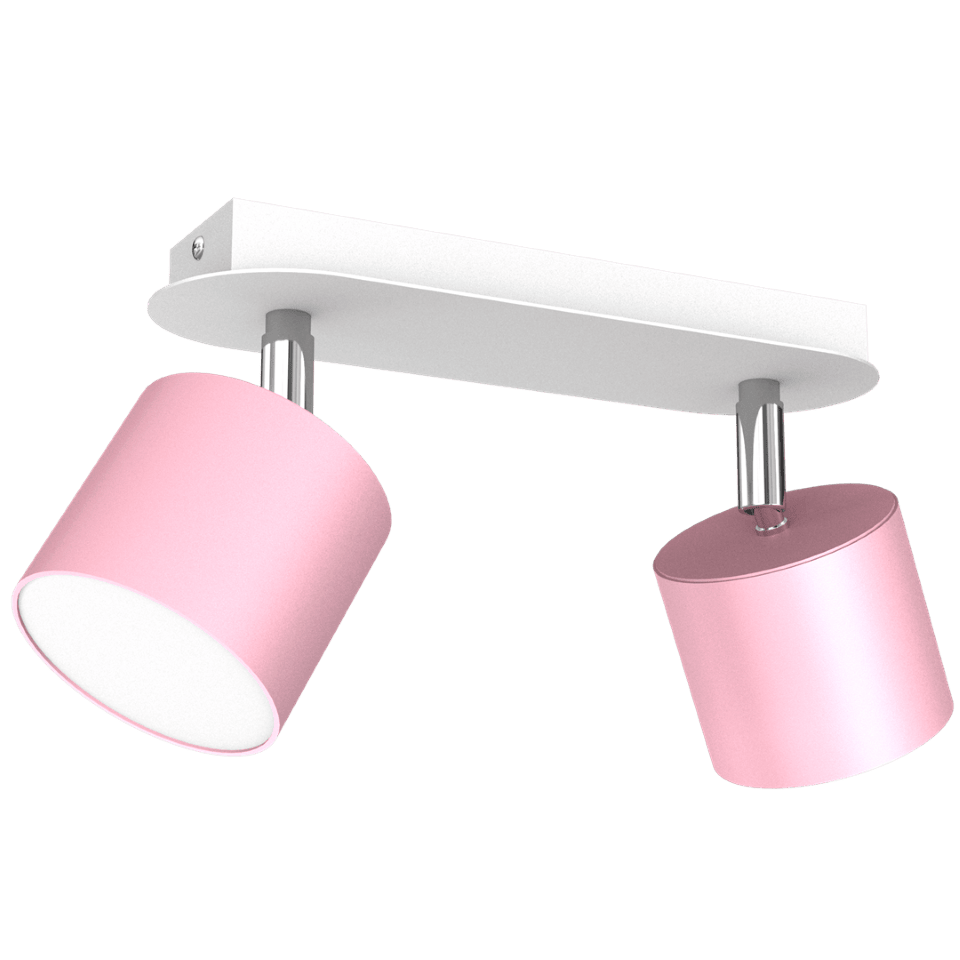 Childrens Multi-Light Ceiling Lamp Dixie Adjustable with shade 24cm Pink White