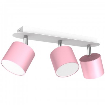 Children's Multi-Light Ceiling Lamp Dixie Adjustable with shade 34cm Pink White