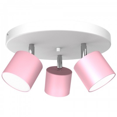 Children's Multi-Light Ceiling Lamp Dixie Adjustable with shade Ø29cm Pink White