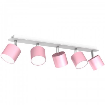 Children's Multi-Light Ceiling Lamp Dixie Adjustable with shade 60cm Pink White