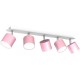 Childrens Multi-Light Ceiling Lamp Dixie Adjustable with shade 60cm Pink White