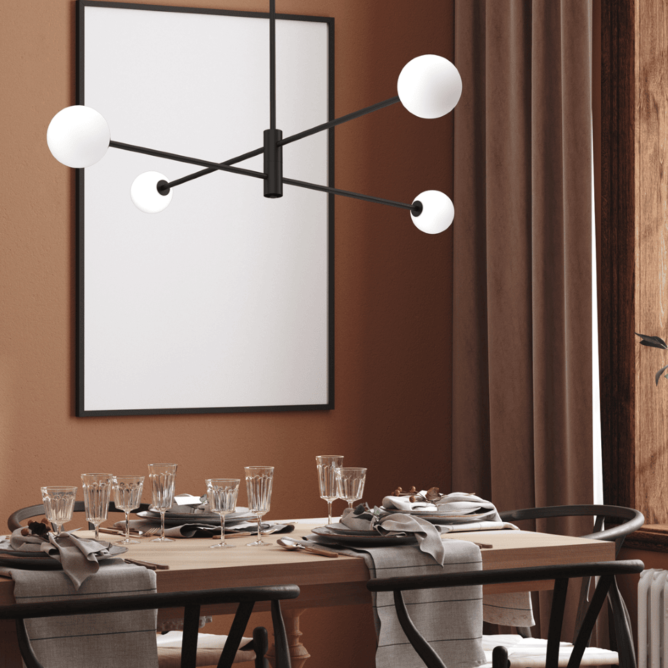 Multi-Light Ceiling Lamp Dori 4xG9 Ø106cm Black