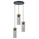 Multi-Light Pendant Lamp Elica 3xE27 Ø30cm Black Brown