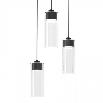 Multi-Light Pendant Lamp Clarissa Ø30cm 3xGX53 Black