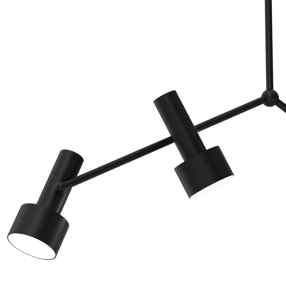 Multi-Light Ceiling Lamp Linterna 3xGX53 Black
