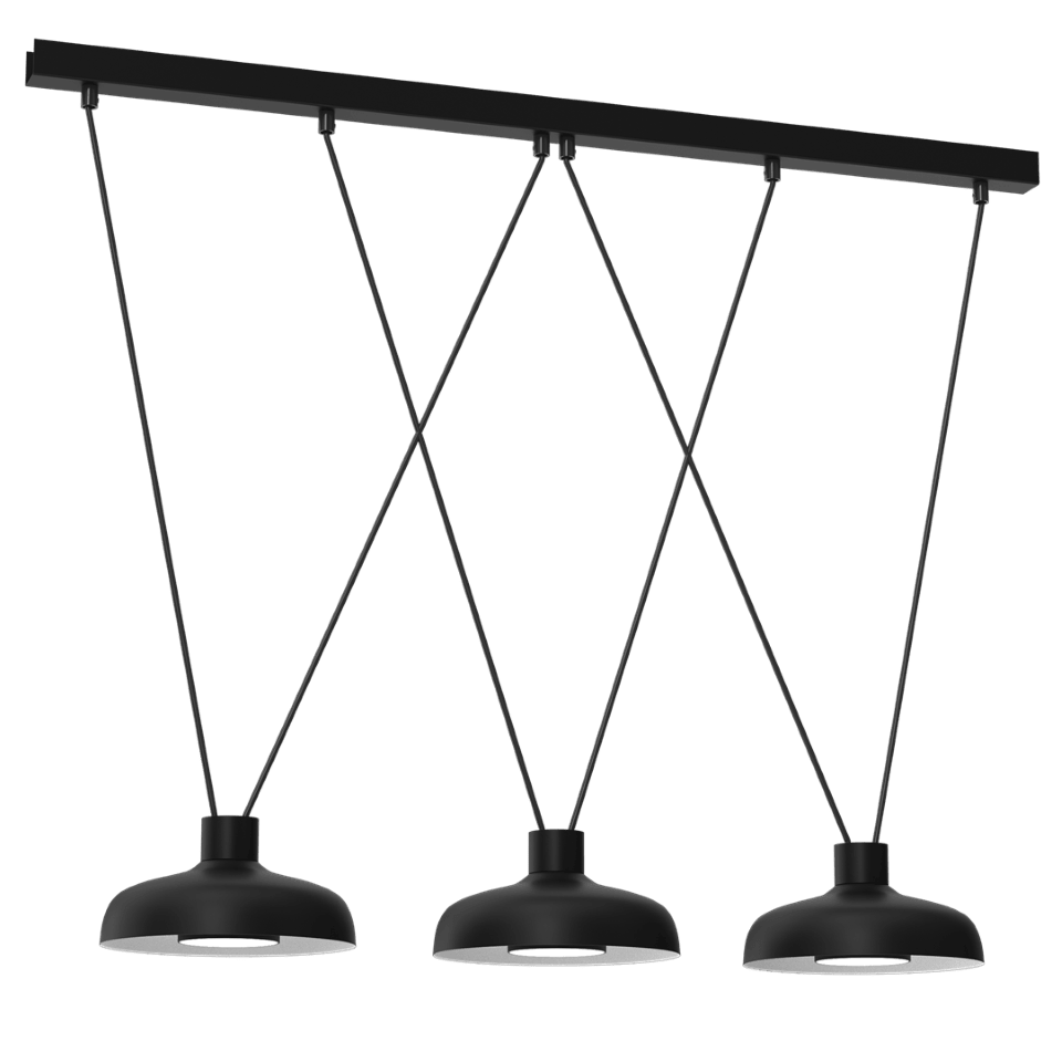 Multi-Light Pendant Lamp Linea 90cm 3xGX53 Black