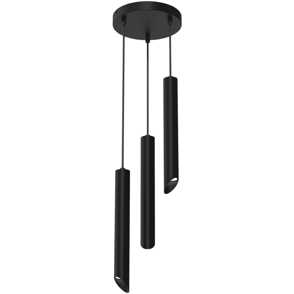 Κρεμαστό Φωτιστικό Corte 3xGU10 Ø30cm Μαύρο