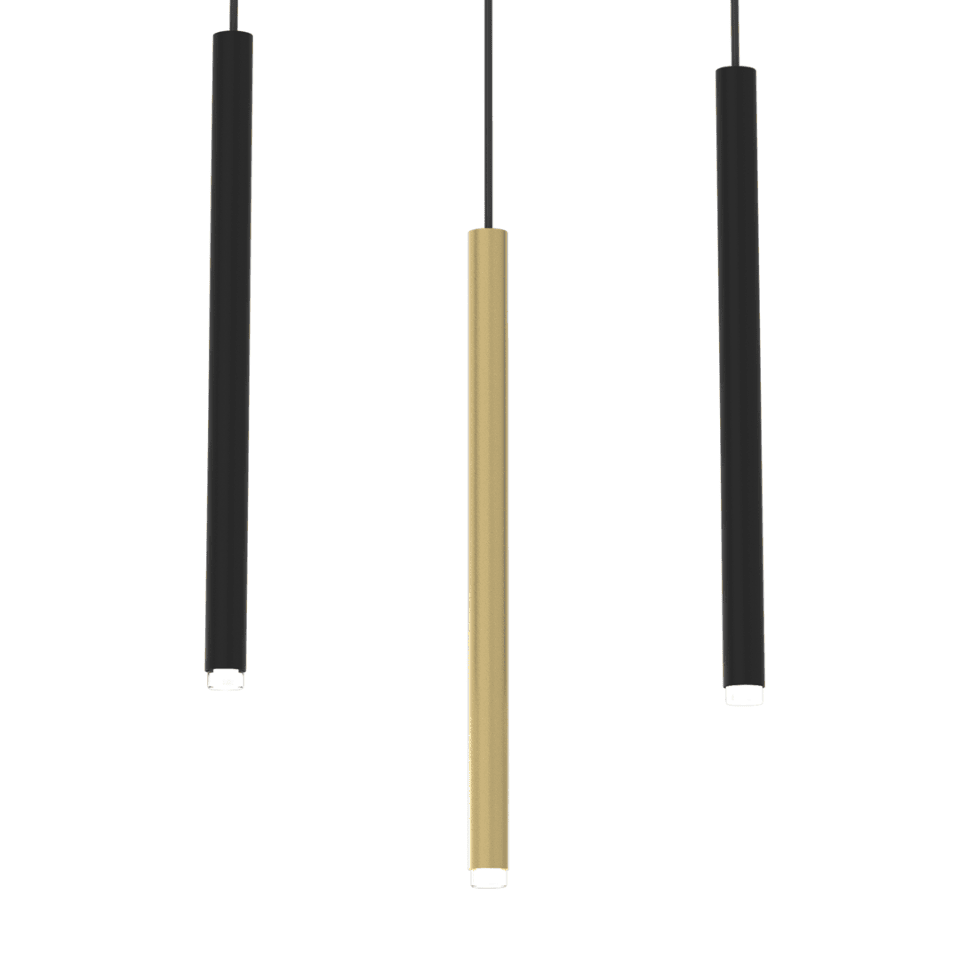 Multi-Light Pendant Lamp Monza Brass 40cm 3xG9 Black Gold