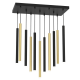 Multi-Light Pendant Lamp Monza Brass 60cm 11xG9 Black Gold