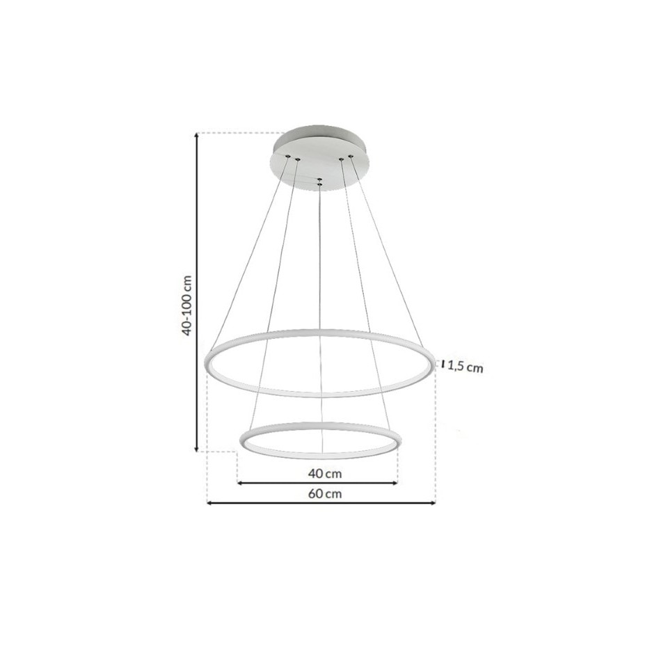 LED Pendant Lamp Orion Ø60cm 53W White