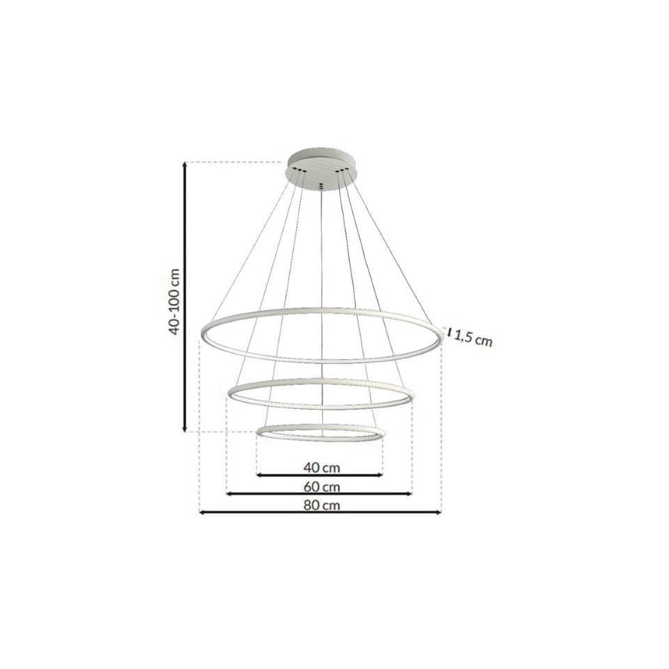 LED Pendant Lamp Orion Ø80cm 99W White